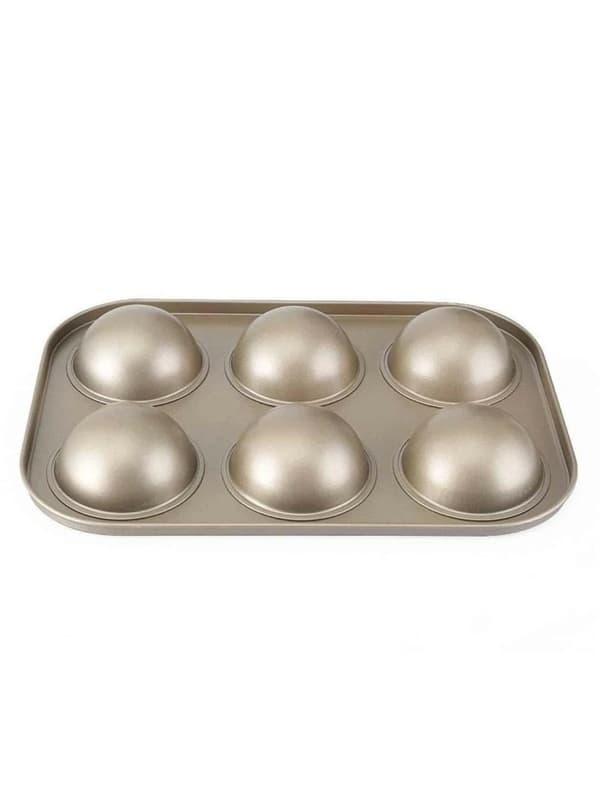 Bageform kuppel halvkugle 6 stk. kulstofstål non-stick Brun brown