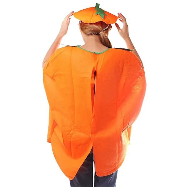 Kurpitsalyhty Halloween-asu aikuisille, asusetti mekolla ja hatulla