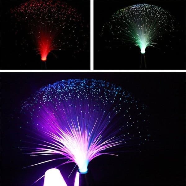 Fiberoptisk Lampe / Fiberlampe - Farveskiftende - 21 cm multifärg multicolor