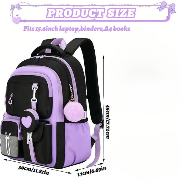 School bag, backpack, girls' backpack (pink)
