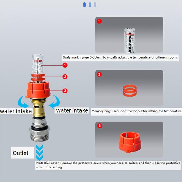 Stainless Steel Manifold for Underfloor Heating Flow Meter Replacement, Water Separator Accessories