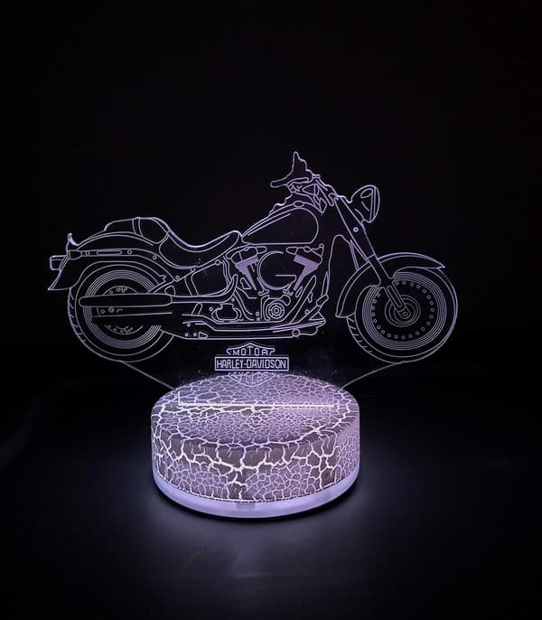 3D LED Natlampe Kompatibel med Harley Davidson Motorcykel 7 Farver[JUN]