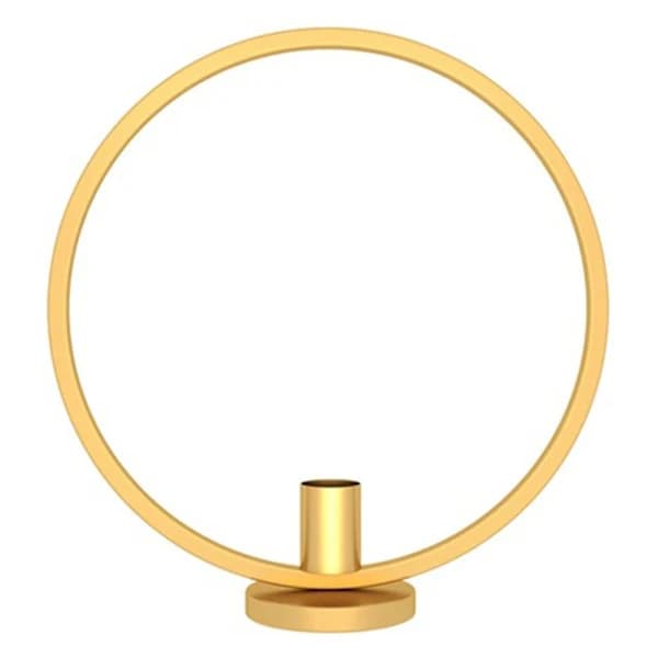 Ringformad ljusstake i järn för fest, bröllop, hem, matbord, guld, 29 cm