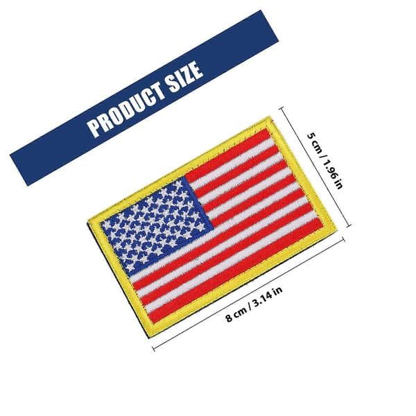 Militære mærker Amerikansk flag-mærke til dekoration 2 stk broderede mærker