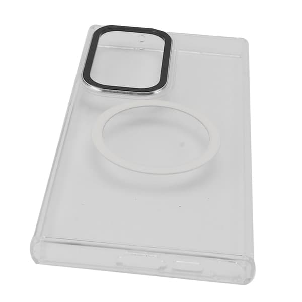 S23 Ultra Transparent Case: Magnetic Suction, Metal Camera Ring, Durable Protection