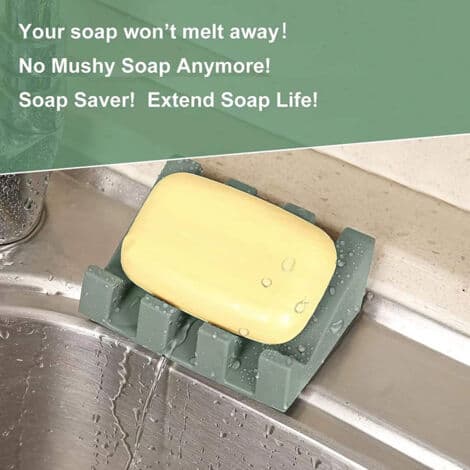 Soap Dish - Modern Silicone Soap Holder - Rust-proof - Angled Surface with Drainage for Better Soap Preservation - Original Soap Box for Bath (FMY)