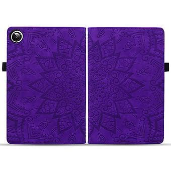 Preget skinnveske til Samsung Galaxy Tab A9+ (lilla)