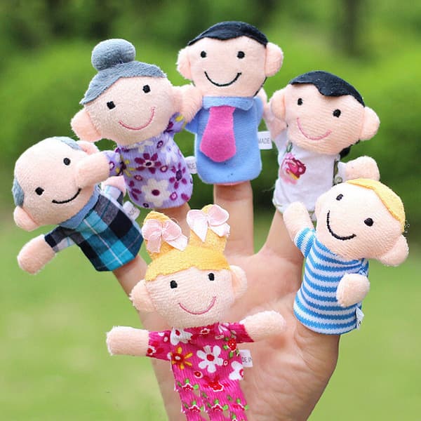 6 st/förpackning Familjefingerdockor Set Mini Plysch Baby Leksak Fingerdockor Leksaker Present 6 st/set 6Pcs/set