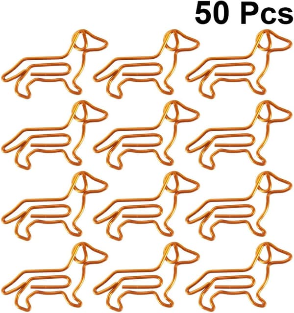 xjxj--50 stk binders Dyre-dachshundformede bokmerker (oransje)
