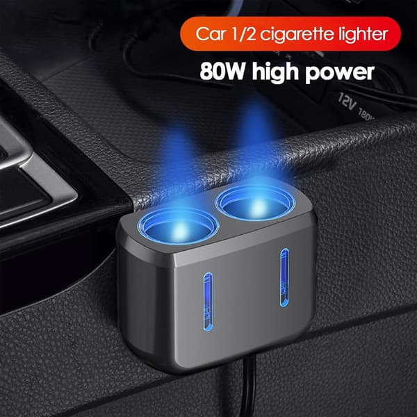 Cigartænder Splitter - Stikdåse Splitter, Cigartænder Adapter, DC Stikdåse Splitter