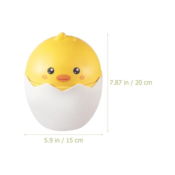 Eggformet skrivebordssøppelbøtte med lokk, gul, 1 stk