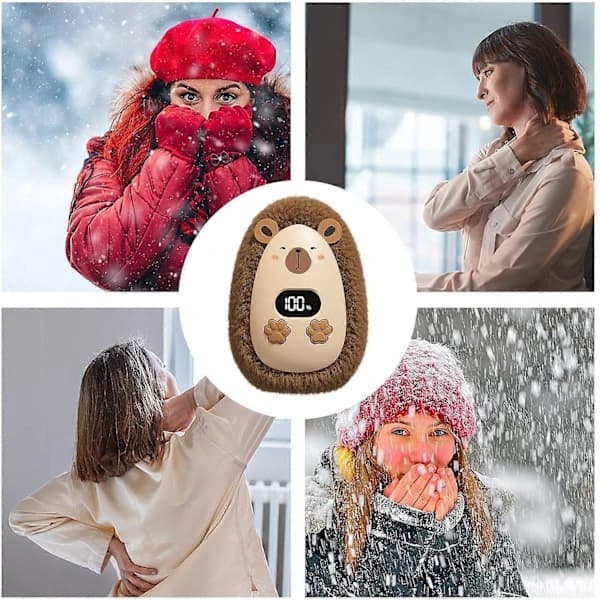 Electric Hand Warmer Rechargeable Capybara Design Digital Display USB Pocket Hand Warmer (FMY)