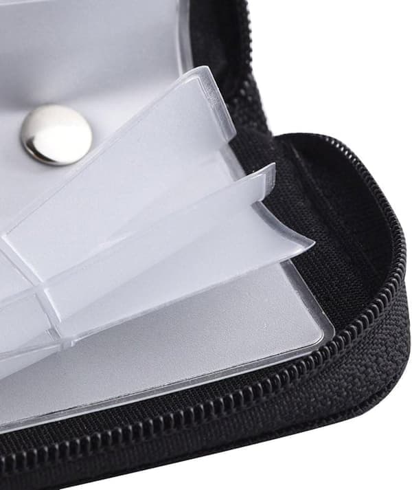Memory Card Storage Case with Zipper, 22 Slots for SD CF Micro SD Cards