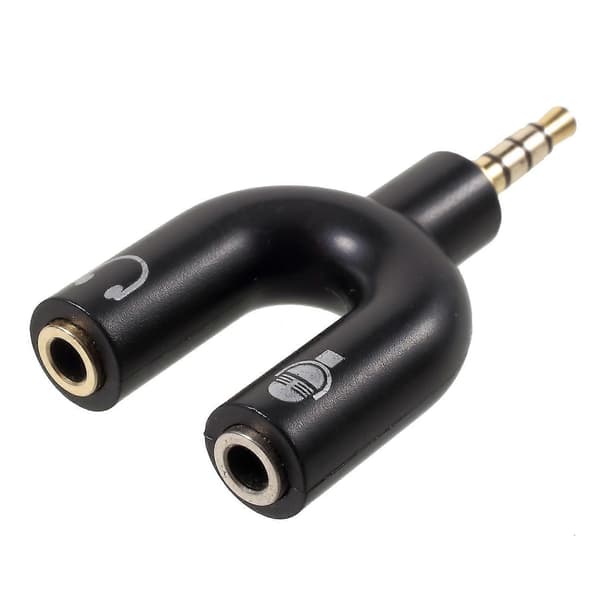 U-formet 3,5 mm Stereo Audio Han til 2 Hun Hovedtelefon/Mikrofon Splitter Adapter
