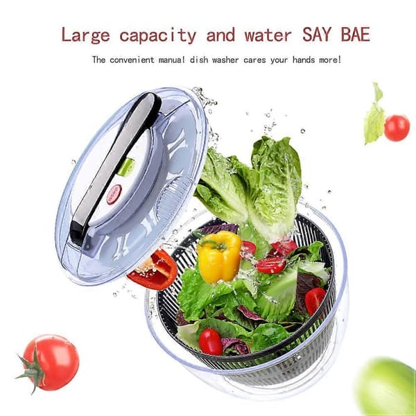 High-efficiency kitchen utensil, vegetable dryer with space-saving design for salad preparation, non-toxic PP multifunctional dehydrator ideal