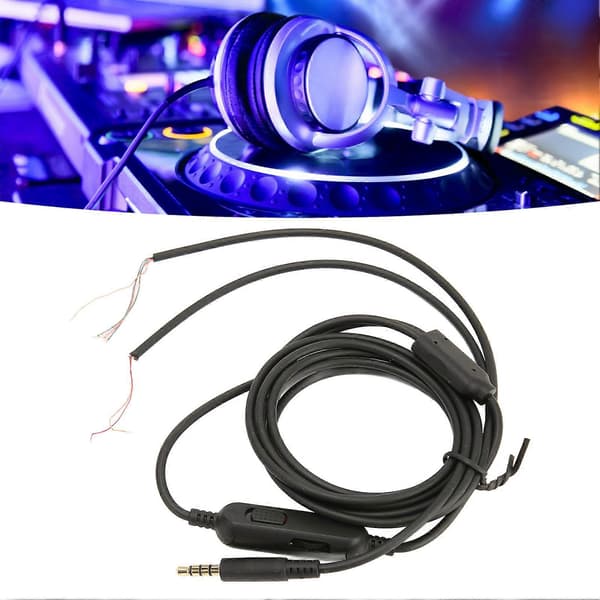 Headset Repair Cable OFC Core Replacement Gaming Headphone Audio Cord with Volume Button for Kingston 2m