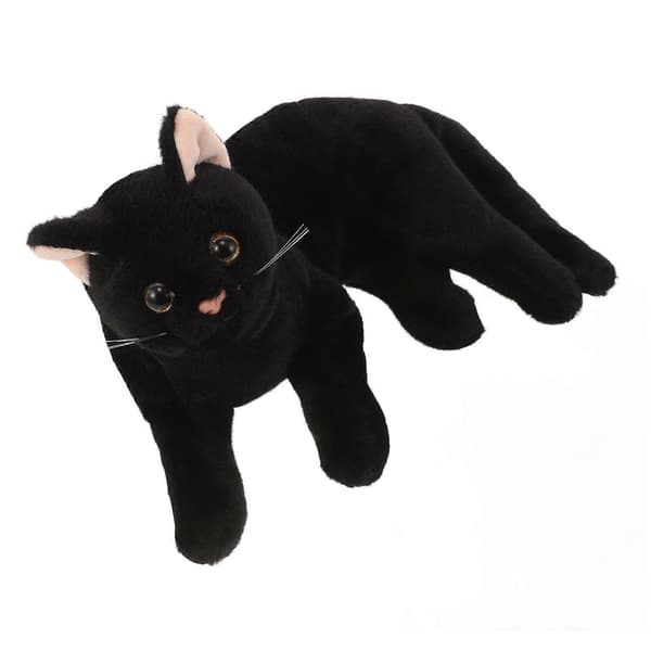 Weighted Stuffed Cat Realistic Cat Plush Halloween 1-pack Black