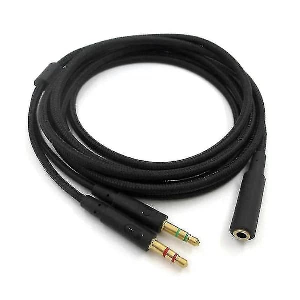 2020 New Replacement Cable 3.5mm Universal 2 in 1 Gaming Headset Audio Extension Cable for HyperX Cloud II/Alpha/Cloud Flight/Core