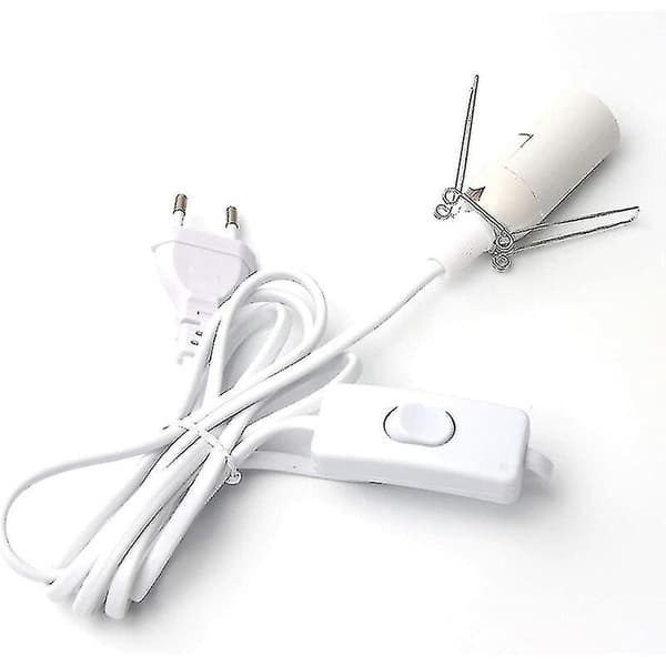 Kabel til saltlampe med kontakt - E14-1,8 M - Sokkel til saltlampe, Hvid-DYDZ [DB]