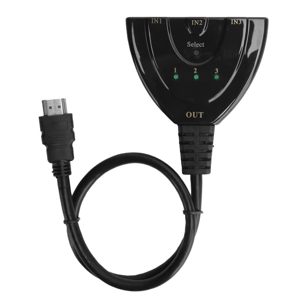 3-ingångs 1-utgångs HD Multimedia Interface-omvandlare 4K-växlare Hub Box Splitter med kabel