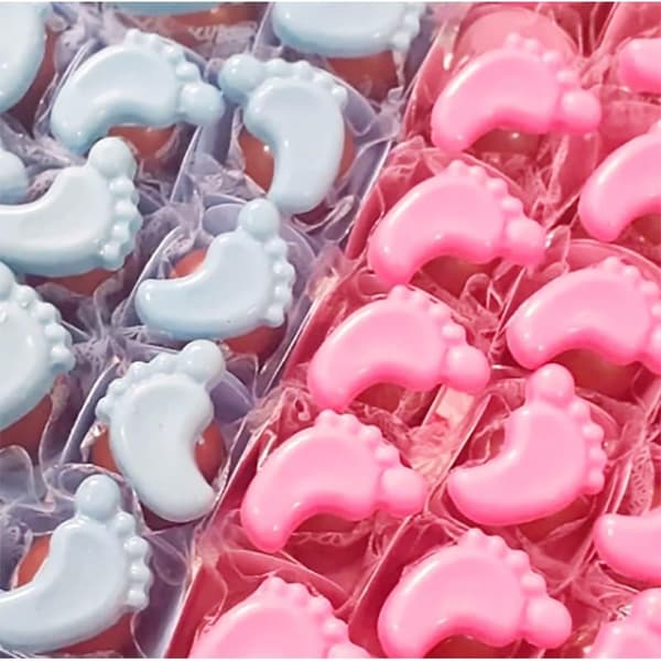 Pralinform Babyføtter Sjokoladeform - Babyshower - BWB 9359 Transparent transparent