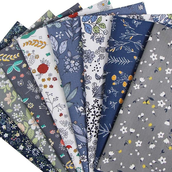 Bomuldsstof 50 x 50 cm patchwork DIY håndværk 8 stykker