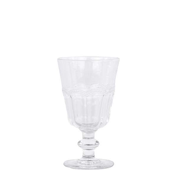 Antoinette vinglass med perlekant H14,5/Ø8,5 cm Transparent transparent