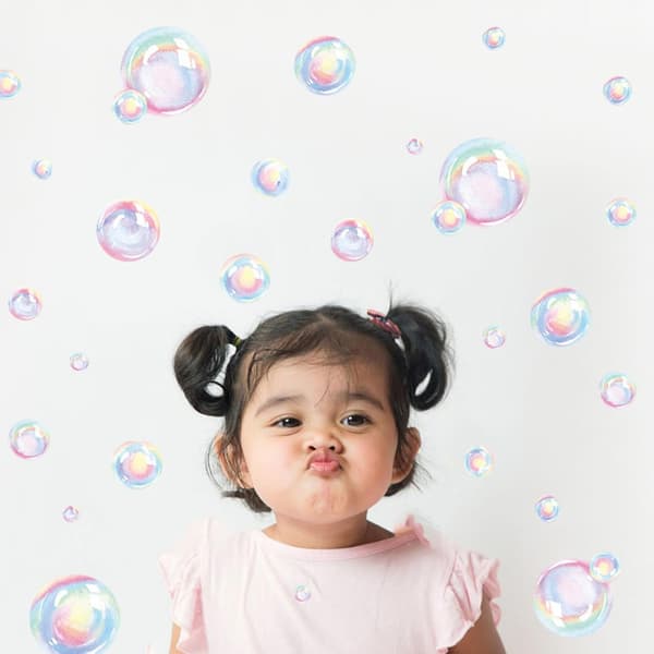 2PCS Bubbles Wall Decals for Bedroom, Kids Wall Decals, Nursery Decoration, Stitch Wall Decals for Bathroom