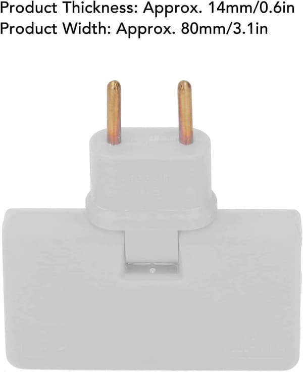 5 stk. flade trådløse stikkonvertere 180 graders rotation 1 til 3 EU-stikadapter 110-250V til placering bag møbler.