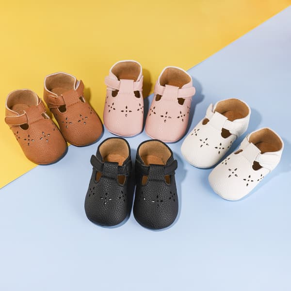 Babyflickor Sneakers PU-Läder Halksäkra Sommar Spädbarn Första Stegen