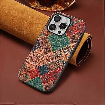 Kompatibelt deksel til iPhone 16 Pro, blomstertrykk, PU-skinn+PC+TPU-telefondeksel (blå)