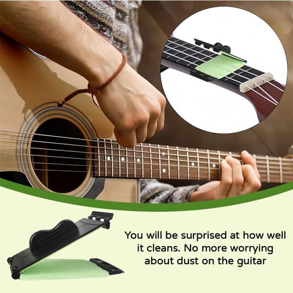 Guitar Cleaning Brush Set, Universal Cleaning Tool, Dark Green for Rust, Light Green for Oil