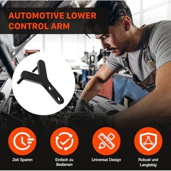 Heavy-duty universal control arm pry tool for ball joint removal, compatible with automotive lower control arms