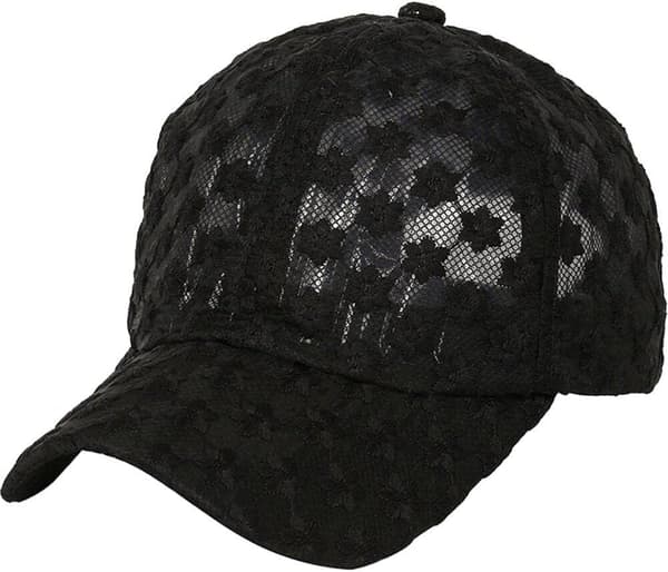 Dame solhat hul blomst baseballkasket åndbar blondekasket let sommerhat mode afslappet hat til strandfest
