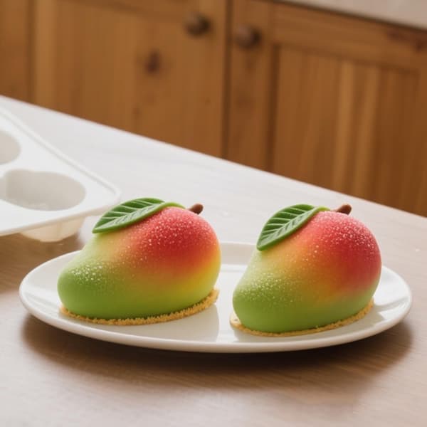 Silikonform dessert silikonkakeform 10 hull mango silikonform for baking fondantform fruktform