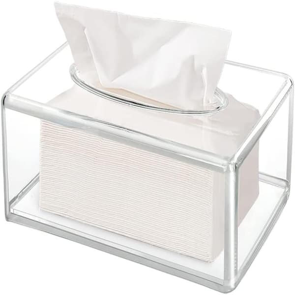 Napkin Holder Transparent Rectangular Napkin Dispenser Napkin Box with Lid, Acrylic Napkin Storage Box for Home,