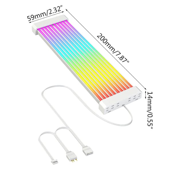 ARGB lysstrimmel, 5V 3-pin bundkort ekstern strømforsyning neon lysstrimmel til PC Mod blødt lys