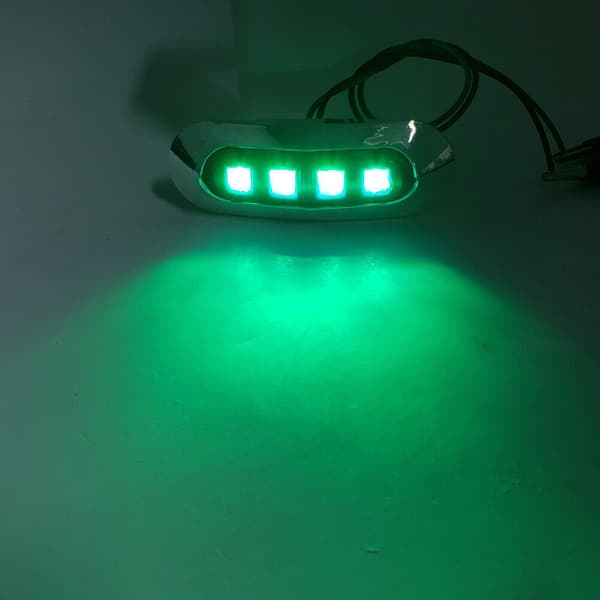 5x Grønne 4 LED sidemarkeringslys til bil lastbil trailer pickup 12V 24V