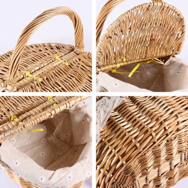 Woven Rattan Basket for Fruit, Bread, Vegetables - 1pc Picnic Basket for Home Storage