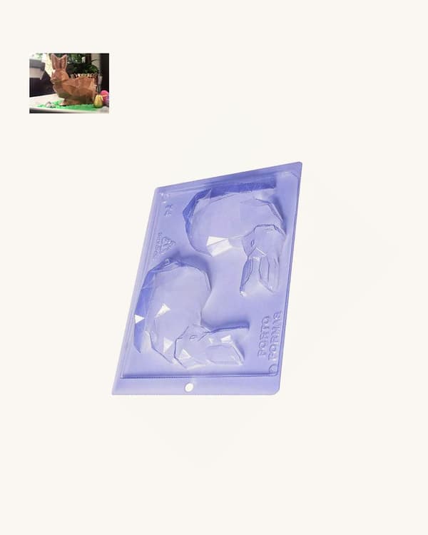 Rabbit Praline Chocolate Mold - Porto Formas 74 - Special 3 Part Mold Transparent transparent