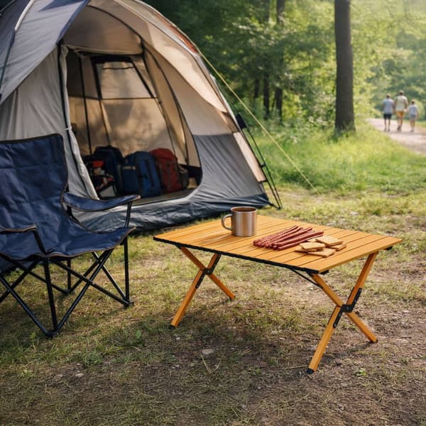 Sammenleggbart campingbord 90x60 cm med bæreveske