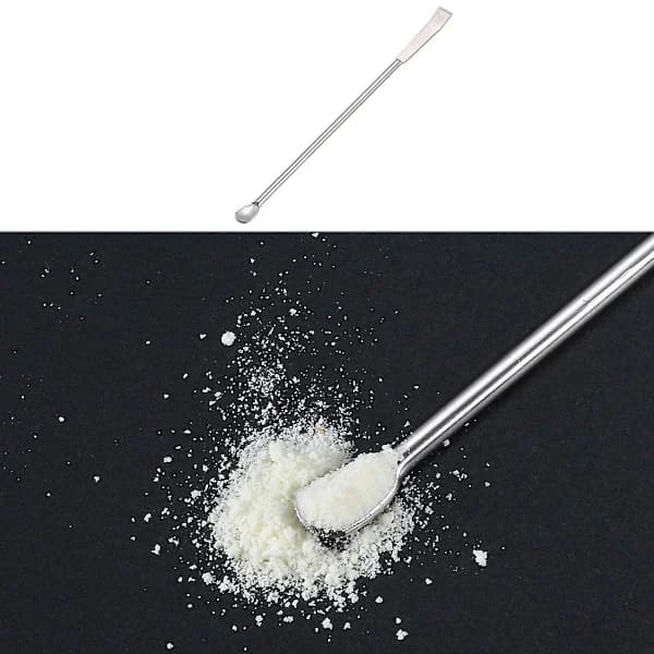 6 Pcs Laboratory Sampling Spoons, Double-Sided 304 Stainless Steel Reagent Scoop for Powder Granules, Silver 125mm