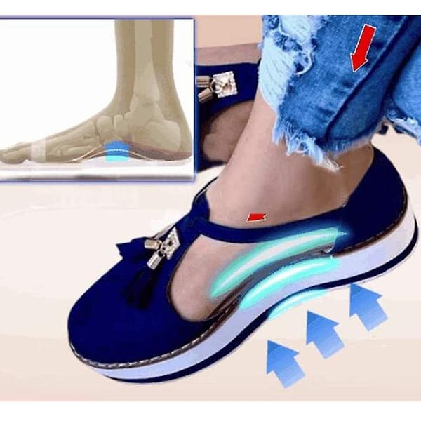 (Brown US 5) Women's Leather Tassel Closed Toe Platform Sandals Adjustable Buckle Ankle Strap Non-Slip Comfortable