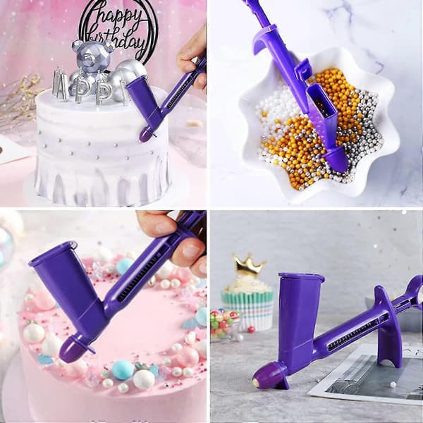 2 stk. Perleapplikator i plast til sukkerperler, kagedekoration, roll-on applikator-mxbc