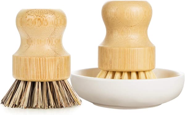 Diskborste - Ekologisk Bambu 2-pack Mini Hållbar Skrubb för Kök