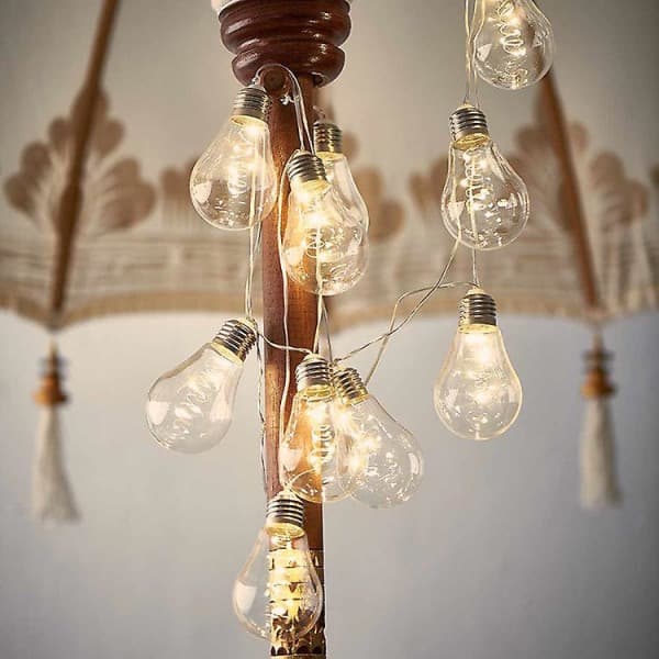 4 meter 10 lys kobbertrådlampe Varm hvit Warm White