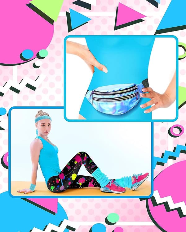 80'er Træningssæt med Dragt, Leggings & Retro Tilbehør i Neon [JUN] Sød Neon Medium Cute Neon Medium