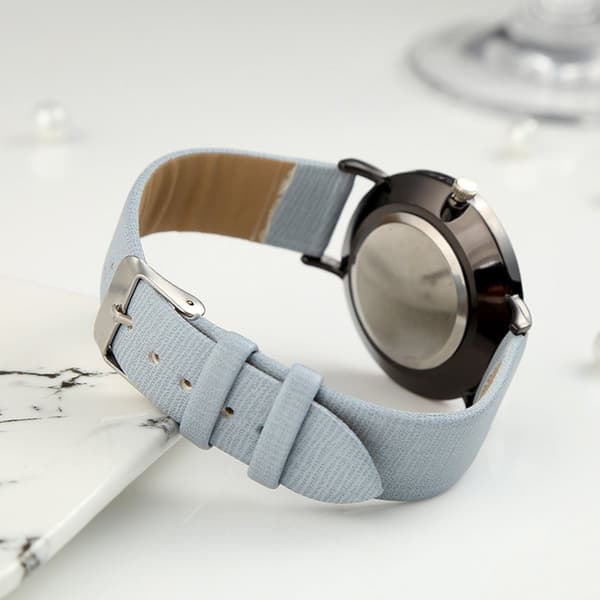 ##/Quartz damklockor konstläder analog klocka kvarts vattentäta klockor##/