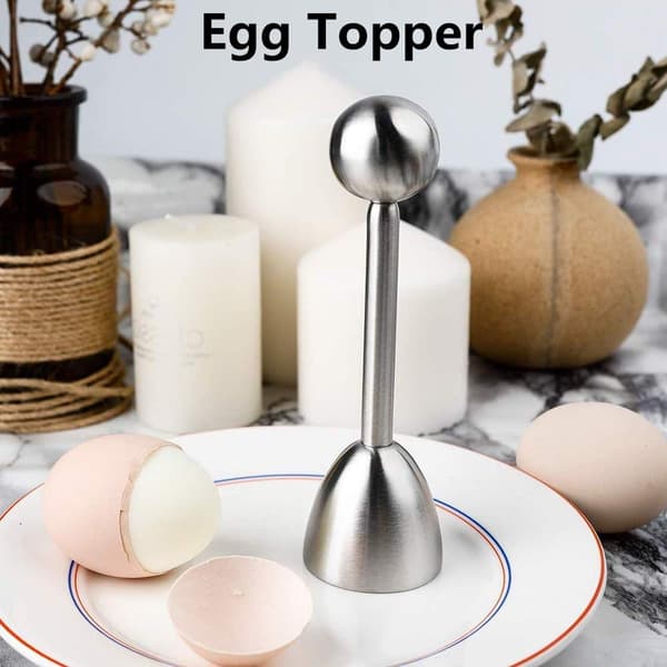 Eggknekker Topper Cutter for Mykkokte Egg Rustfritt Stål Skallfjerner Separator Kjøkkenverktøy