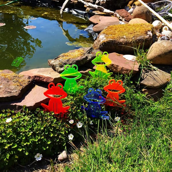 5 stk Happy Frogs Solfangere Strålende Hagedekorasjoner, Hage
